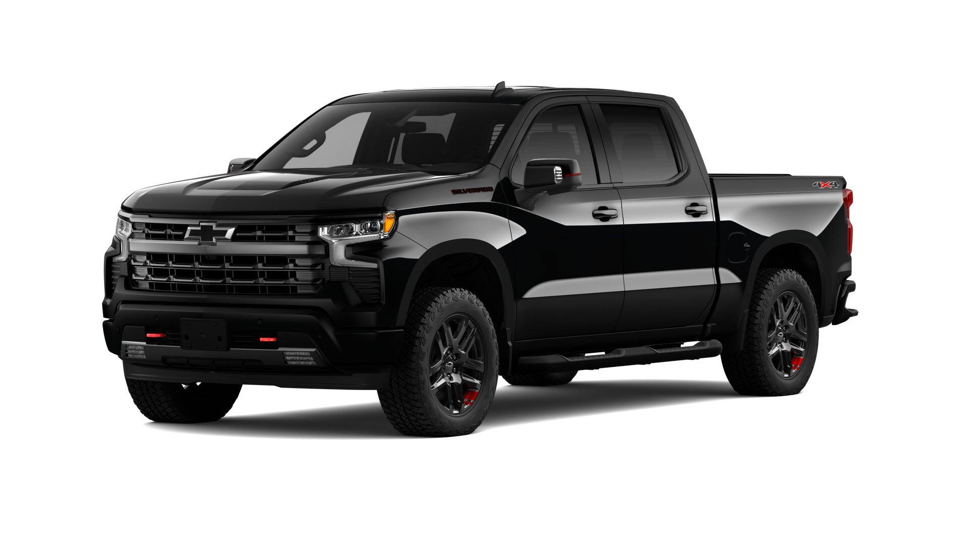 2026 Chevrolet Silverado 1500 RST in Black — front three-quarter view