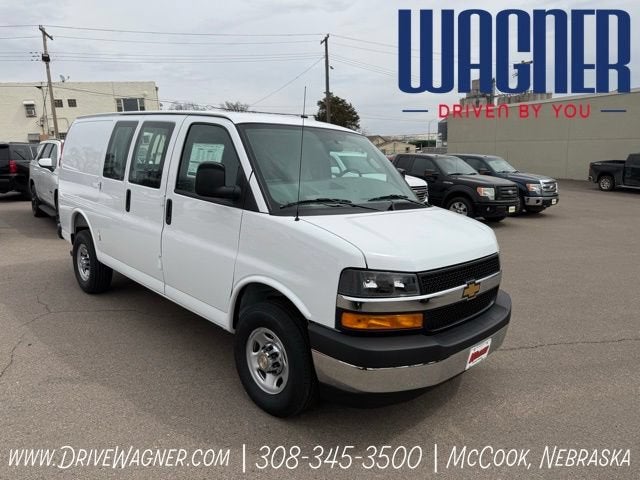 2026 Chevrolet Express Cargo WT in Summit White — front three-quarter view