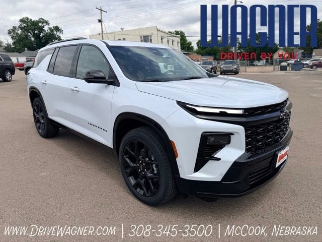 2026 Chevrolet Traverse RS in Polar White Tricoat — front three-quarter view