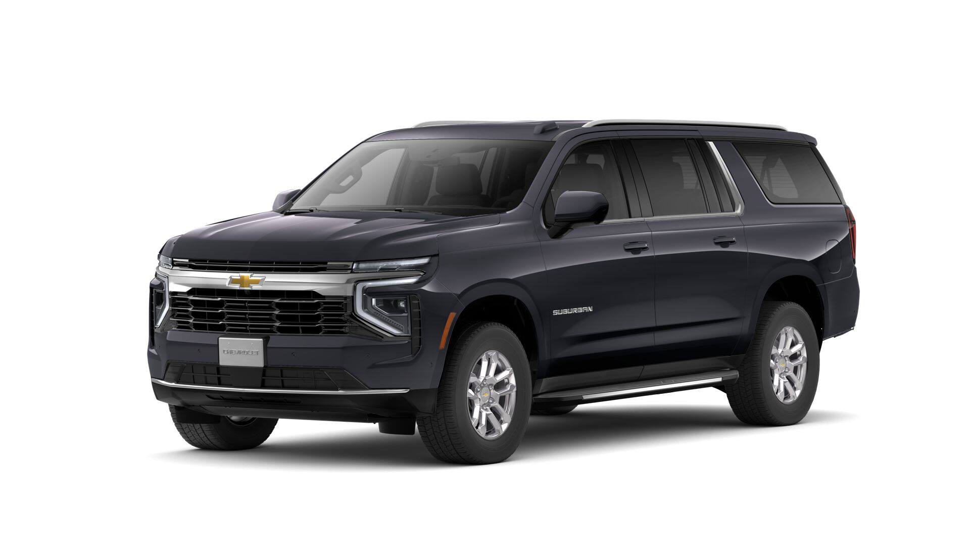 2026 Chevrolet Suburban LS in Dark Ash Metallic — front three-quarter view