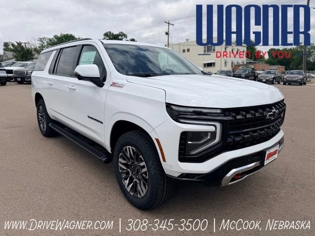 2026 Chevrolet Suburban Z71 in Summit White — front three-quarter view
