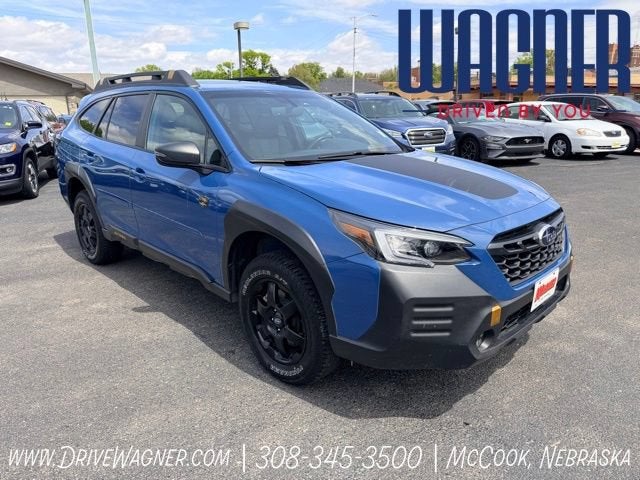 2022 Subaru Outback Wilderness in Blue — front three-quarter view