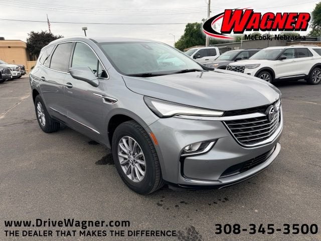 2024 Buick Enclave Essence in Moonstone Gray Metallic — front three-quarter view