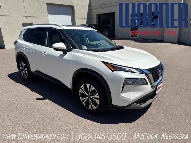 2023 Nissan Rogue SV in White — front three-quarter view