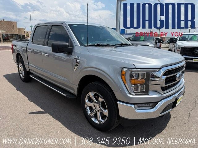 2023 Ford F-150 XLT in Silver Metallic — front three-quarter view
