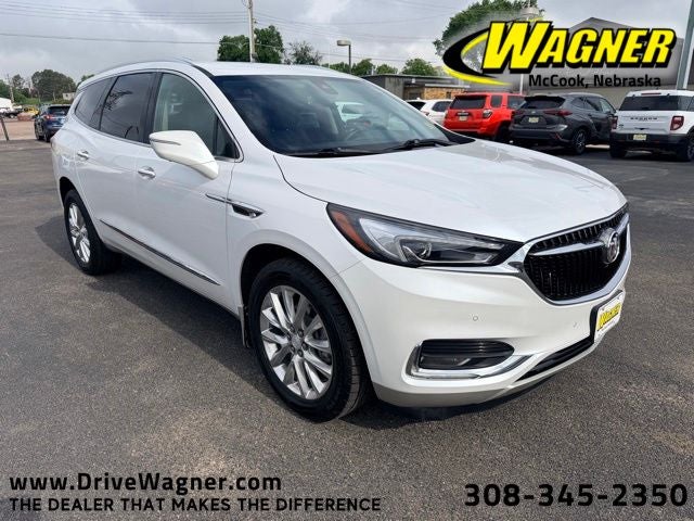 2020 Buick Enclave Premium Group in White Frost Tricoat — front three-quarter view